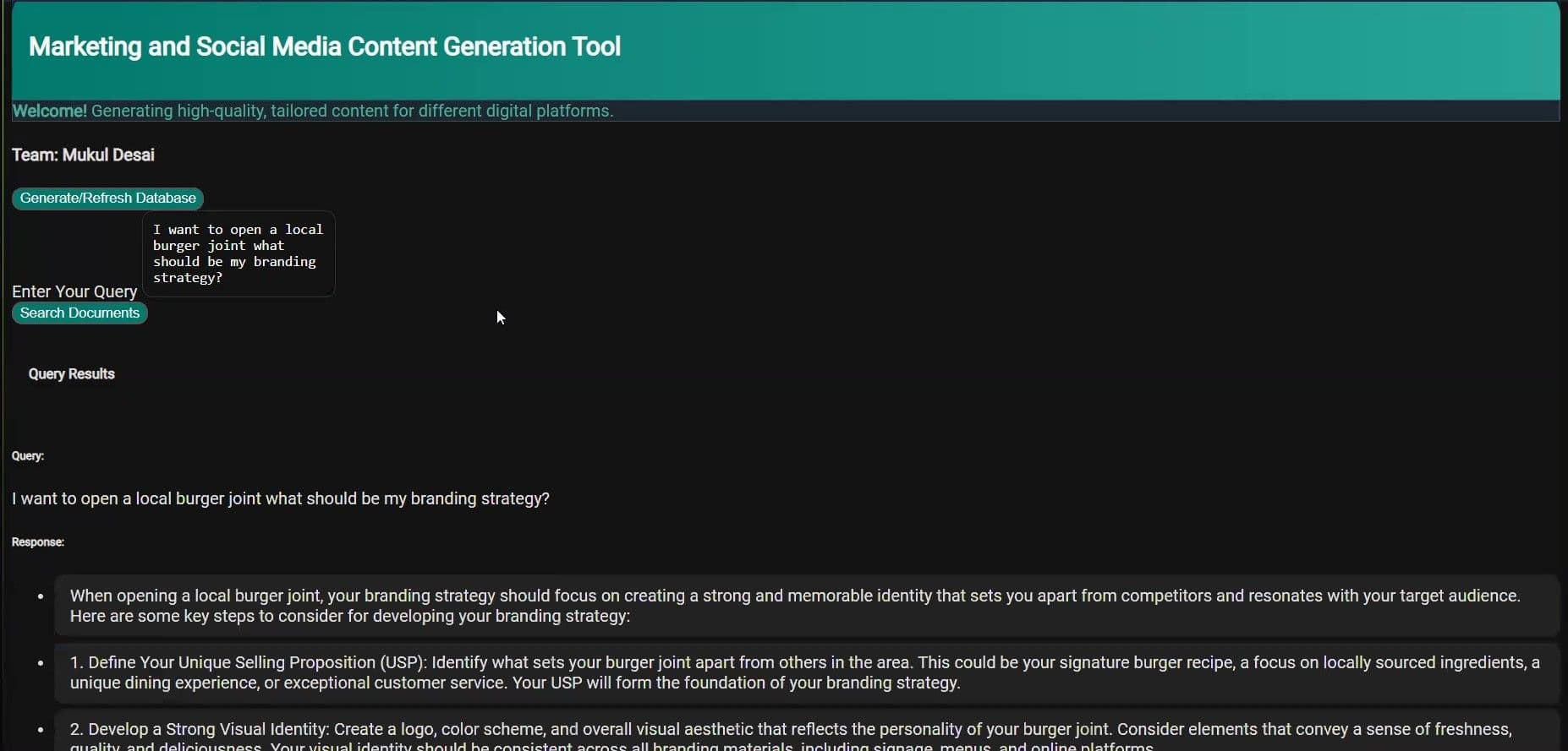 Marketing & Social Media Content Tool